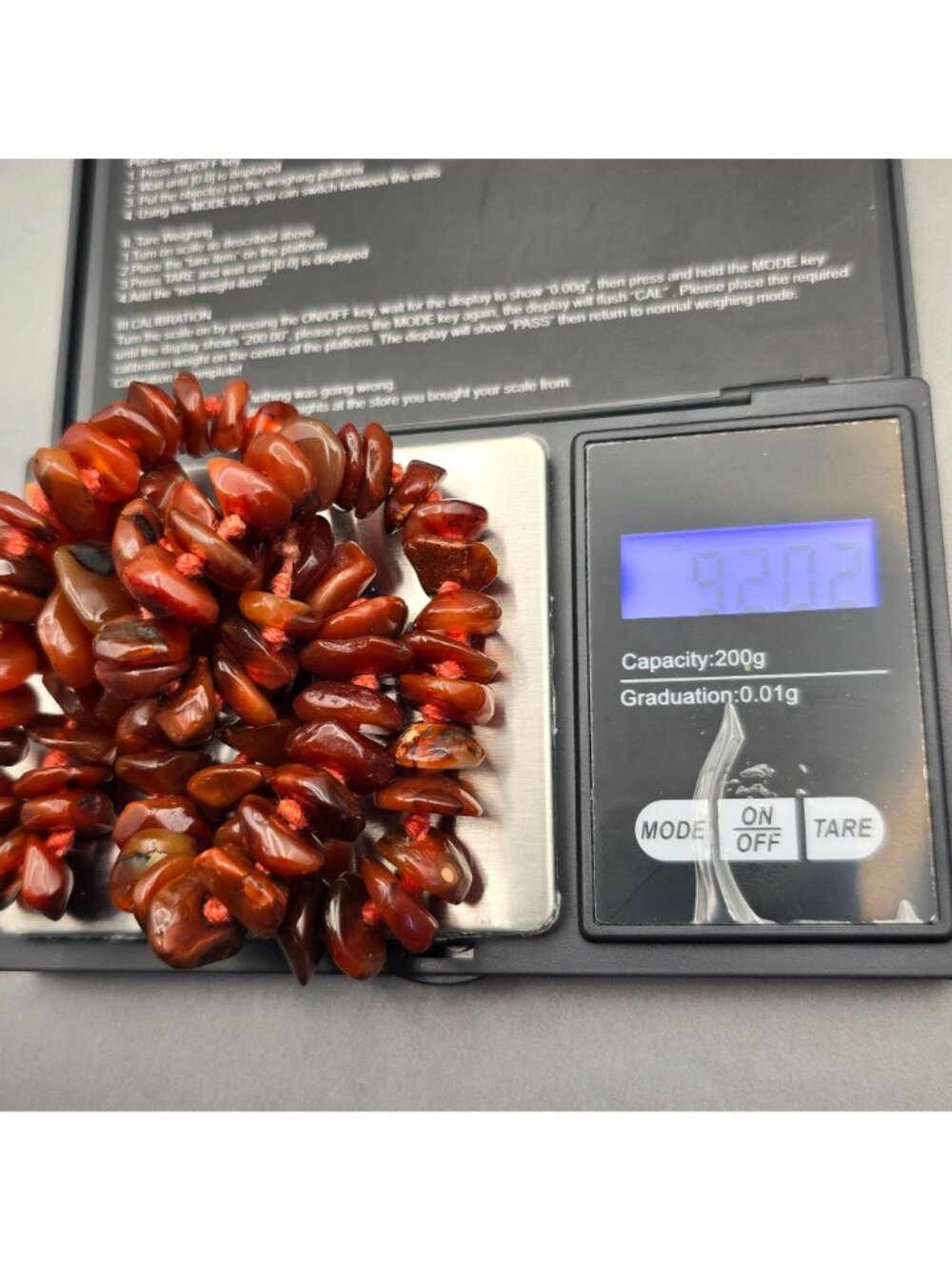 Vintage Carnelian Necklace 20" Chunky Bead Hand Knotted Boho Statement Strand - Picture 7 of 8